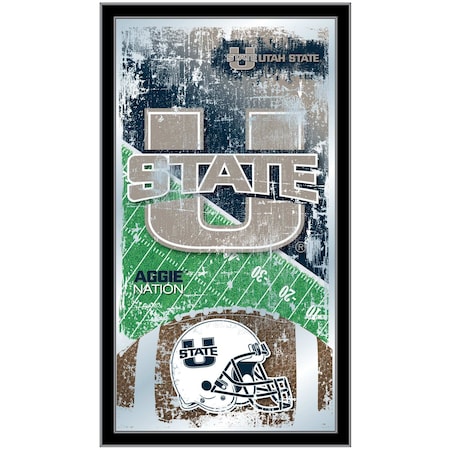 Holland Bar Stool Co Utah State 15" x 26" Football Mirror MFtblUtahSt
