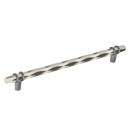 Amerock London 10-1/16 in 256 mm Center-to-Center Polished Nickel/Black Chrome Cabinet Pull BP36664PNBCR