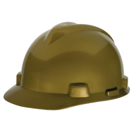 Msa Safety V-Gard Slotted Cap, Staz-On Suspension, Fas-Trac III Suspension, Type I, Class E, Gold 464852