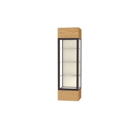 Ghent Lighted Floor Display Case 24x72x24, Mirror, Bronze 4124PB-BZ-LV