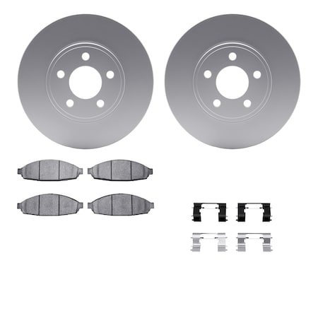 Dynamic Friction Co DFC GEOSPEC Coated Rotors with 5000 Brake Pads - Ceramic and Hardware 4512-56015