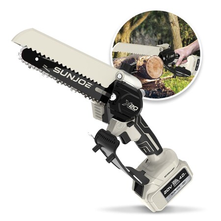Sun Joe X20-Series, 6-In. Handheld Pruning Saw w/20V, 4-Ah Battery and Accessories, Black X20-SAW-4A-BLK