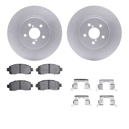 Dynamic Friction Co DFC GEOSPEC Coated Rotors with 5000 Brake Pads - Ceramic and Hardware 4512-13083