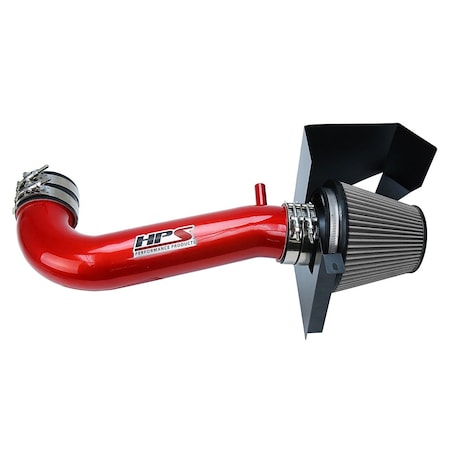 Hps Performance Air Intake Kit with Heat Shield, Red,  827-600R