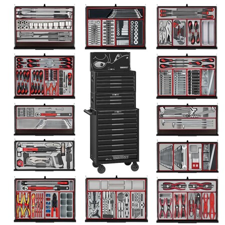 Teng Tools 1033 Piece PRO35 26 Inch Wide Black Mega Master Hand Tool Kit - TKS26B1033T