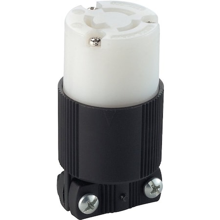 Eaton Wiring Devices Locking Connector, L5-15R, 15 A, 125V AC, 2 Pole, Black, White CWL515C