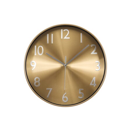 Monarch Specialties Clocks, 12-in. Round, Wall Clock, Gold Face, Gold Frame, Contemporary, Modern I 9112