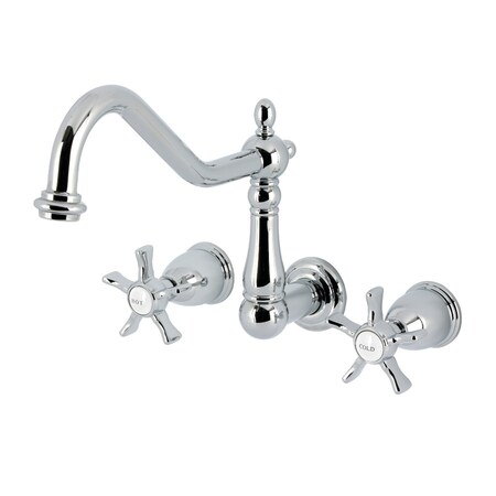 Kingston Brass Two-Handle Wall Mount Tub Faucet, Polished Chrome KS1021NX