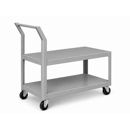 Pucel Single Handle Heavy Duty Truck, 18 in D x 60 in W x 36 in H, 5 in x 2 in Phenolic Casters, Putty 18-TR-60P-OSH