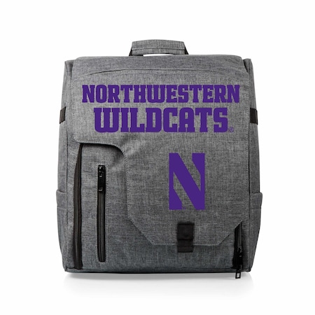 Picnic Time Family Of Brands Northwestern Wildcats - Commuter Travel Backpack Cooler, Heathered Gray 651-00-105-434-0