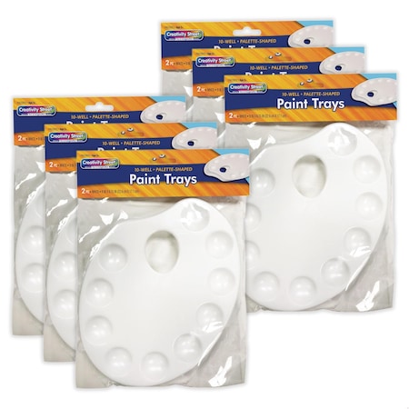 Creativity Street Palette-Shaped Paint Trays, White, 9in. x 6.75in., 12PK PAC5922-R