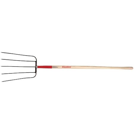 Razor-Back Barley Fork, Oval Tine, Steel Tine, Wood Handle, Straight Handle, 6312 in L Handle 73141