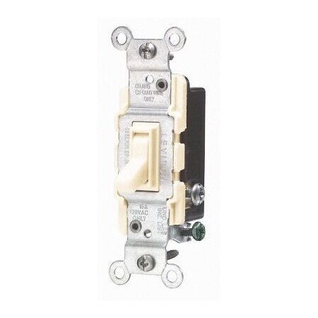 Leviton Toggle Switch, 15 Amp, 120 Volt, Ivory 1453-ICP