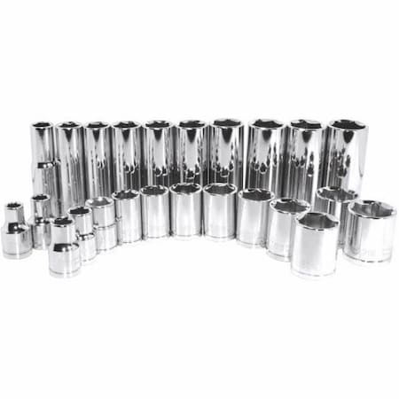 K-Tool International 3/8" Drive, 10mm Metric Socket, 6 Points, Chrome, Stan, 6 pt., 3/8"Drive, 10mm KTI-27110