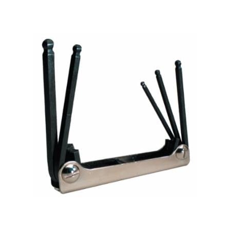 Eklind Metric Fold-Up Hex Key Sets, 5 per fold-up, Ball Hex Tip, Metric, Large, 6PK 269-21159
