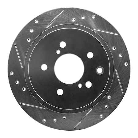 Dynamic Friction Co DFC Brake Rotor - Drilled and Slotted - Silver 631-67034L