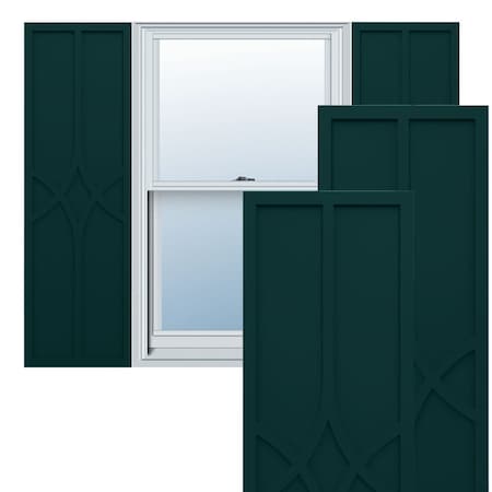 Ekena Millwork True Fit PVC Cedar Park Fixed Mount Shutters, Thermal Green, 18W x 71H, PR TFP001CP18X071FG