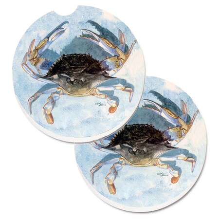 Carolines Treasures Blue Crab Set of 2 Cup Holder Car Coaster 8011CARC