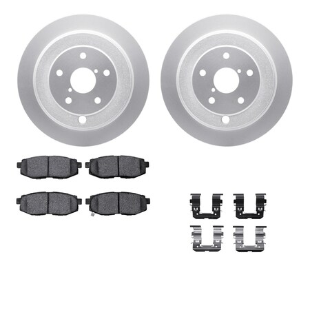 Dynamic Friction Co DFC GEOSPEC Coated Rotors with 5000 Brake Pads - Ceramic and Hardware 4512-13082