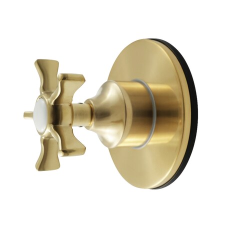 Kingston Brass Single-Handle Six-Way Diverter Valve with Round Trim Kit, Brushed Brass KS4037NX