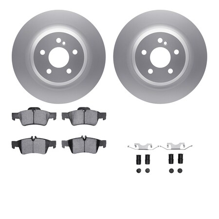 Dynamic Friction Co DFC GEOSPEC Coated Rotors with 5000 Brake Pads - Ceramic and Hardware 4512-63178