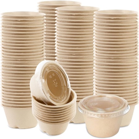 Ecoquality 2oz Compostable Portion Cups with Lids - Condiments Single Serve Souffle Cups, 3000PK EQ2OZCPCL-3000