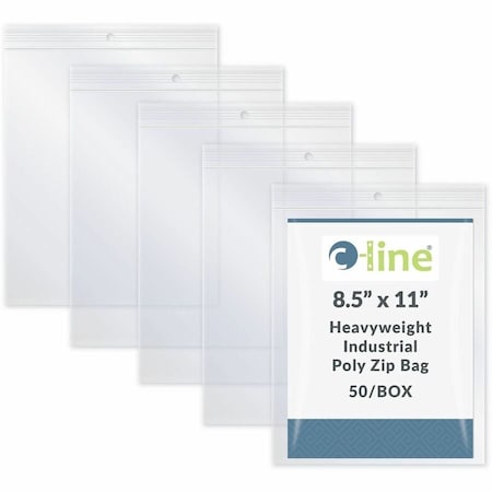 C-Line Products Heavyweight Industrial Poly Zip Bags, No Color, 50PK CLI47911