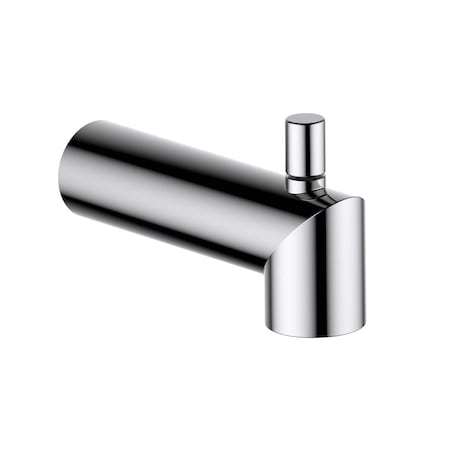 Kibi Circular Wall Mounted 1/2 in Slip-On Tub Spout with Diverter, Chrome TS102CH