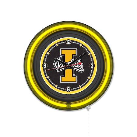Holland Bar Stool University of Idaho 15 Double Neon Wall Clock Clk15BK