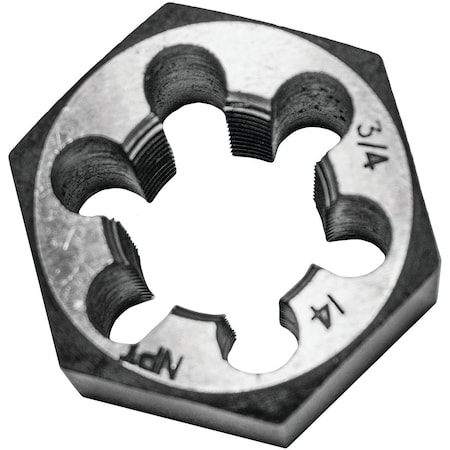 Century Drill & Tool 3/4-14 NPT 1-7/16'' Across Flats Hexagon Pipe Die 98305