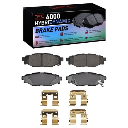 Dynamic Friction Co DFC HybriDynamic Brake Pads Hrdwr Kit 4000-1114-01