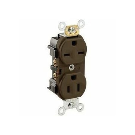 Leviton Straight Blade Receptacle, 5-15R, 6-15R, 15 A, 125/250V AC, 2 Pole, 3 Wire, Flush Mount, Grounded 5292