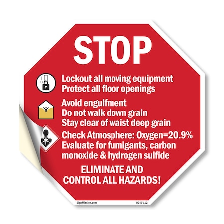Signmission Stop Lockout All Moving Equipment P, 10 Inch X 10 Inch, Vinyl Decal OC-D-10-112