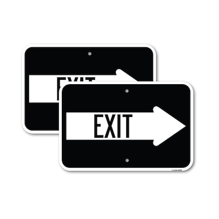 Signmission Exit Sign, Heavy Gauge Aluminum, 12 in W, 18 in H A-1218-2PACK-24606