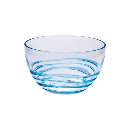Homeroots Clear and Blue Four Piece Swirl Acrylic Service For Four Bowl Set 520890