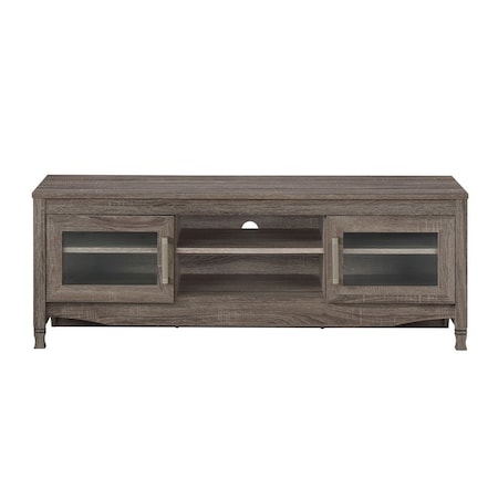 Homeroots 53in Gray Wood Enclosed and Open Storage TV Stand 724158