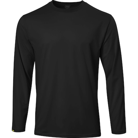 Ironwear Elastex Breathable Long Sleeve Active Crew Neck Shirt, Black, Small 7140-B-SM
