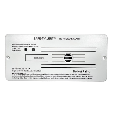 Safe-T-Alert 30 Series 12V RV Propane Alarm - White 30-442-P-WT