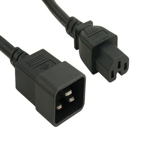 Sanoxy 1ft 14 AWG 15A 250V Power Cord IEC 320 C20 to IEC 320 C15, Black SNX-CBL-LDR-PW137-1201