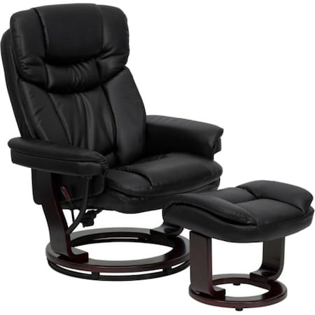 Flash Furniture Black LeatherSoft Swivel Recliner & Curved Ottoman BT-7821-BK-GG
