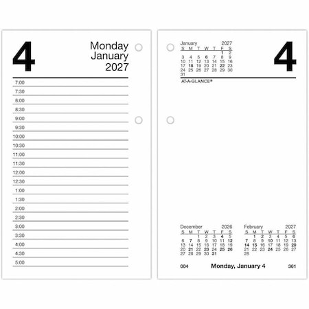 At-A-Glance Desk Calendar Recycled Refill, 3.5 x 6, White Sheets, 12-Month (Jan to Dec): 2025 E717R-50