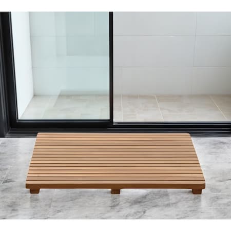 Homeroots Natural Teak 24" Square Shower Mat 554942