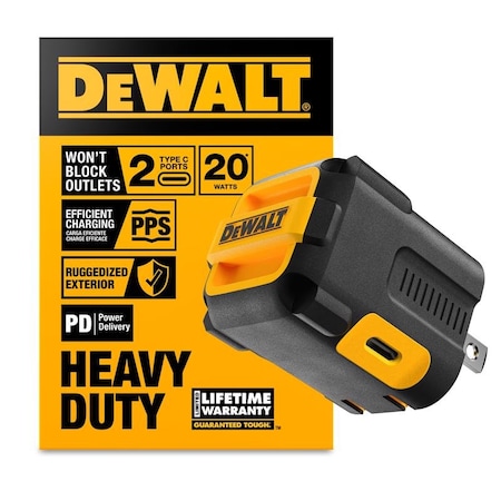 Dewalt 2 Port USB C Wall Charger 131 0038 DW2