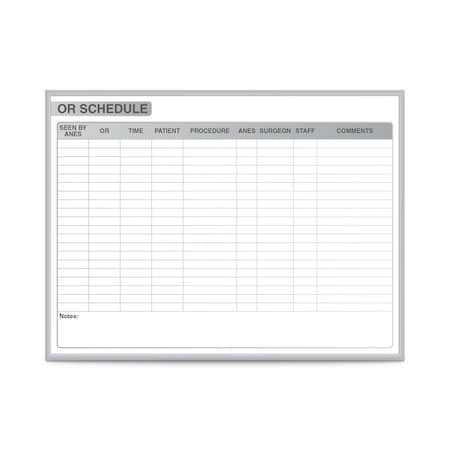 Roomfactory OR Schedule Magnetic Whiteboard, 3 x 4 ft. RO3503159