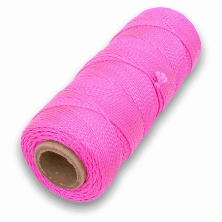 Marshalltown Mason's Line, Archaeology Line, Braided Nylon, 500 feet Line, No 18, Pink ML340