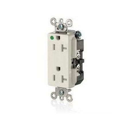 Leviton Plugs&Rcptcls, 20A, 125VAC, Almnd, Nylon 16362-SGT