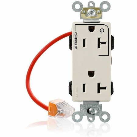 Leviton Straight Blade Receptacle, 5-20R, 20 A, 125V AC, Flush Mount, Self-Grounded M1636-1CT