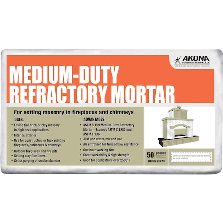 Akona Medium Duty Refractory Mortar, 50 lb, Bag 104319