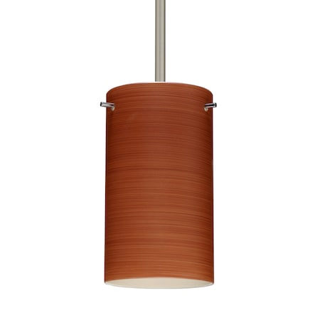 Besa Lighting Stilo 7 Stem Pendant, Cherry, Satin Nickel Finish, 1x40W Candelabra 1TT-4404CH-SN