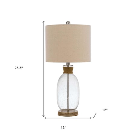 Homeroots 26" Brown Mason Jar Table Lamp With Brown Drum Shade 524774
